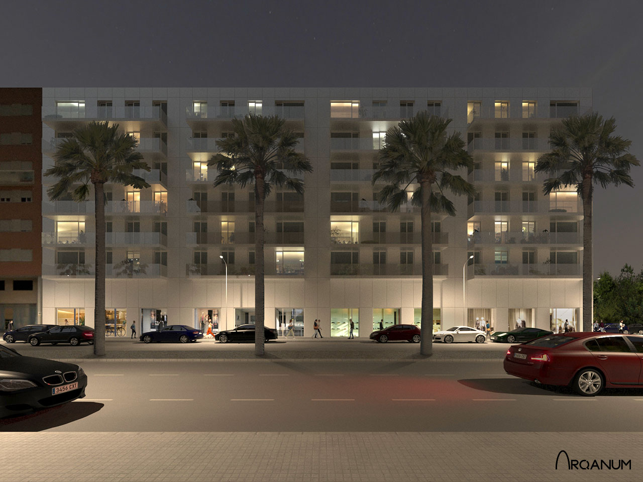 Residential Building in Alicante, night
